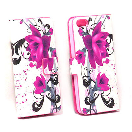 Flower leather case for iphone - leather,